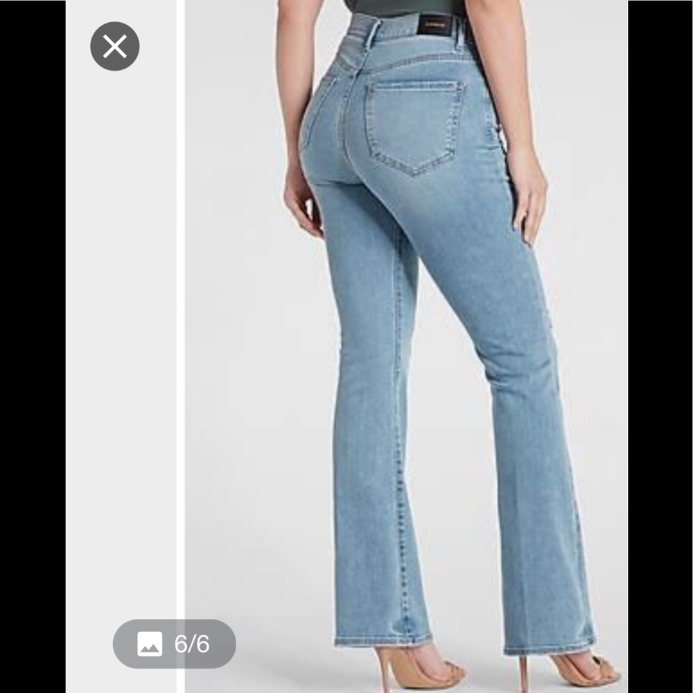 EXPRESS High Waisted Light Wash Supersoft Bootcut Jeans NWT - Picture 5 of 11